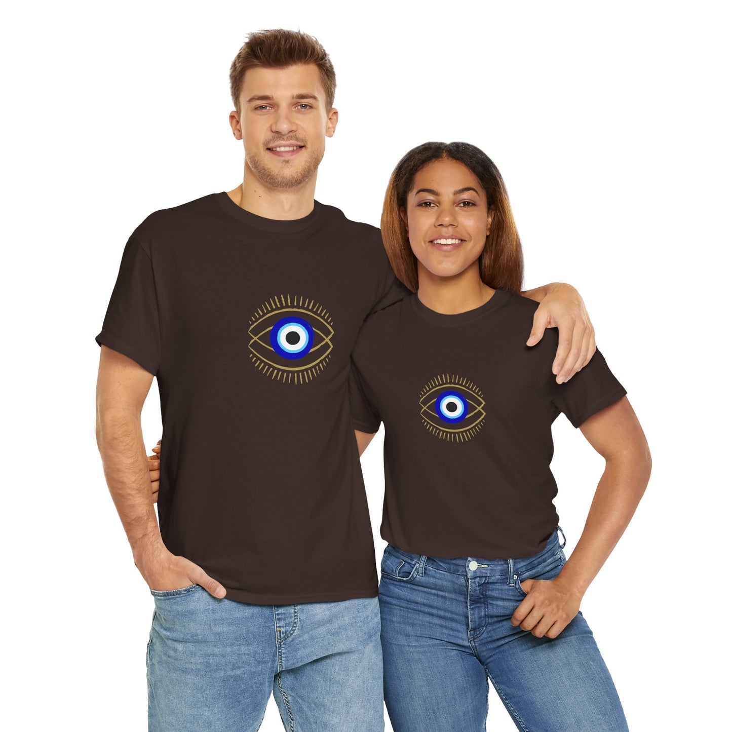 Evil Eye Graphic Tee – Unisex Casual Cotton T-Shirt | Protect Your Energy Shirt, Positive Vibes Apparel, Spiritual Gift - Wolf Aura Co