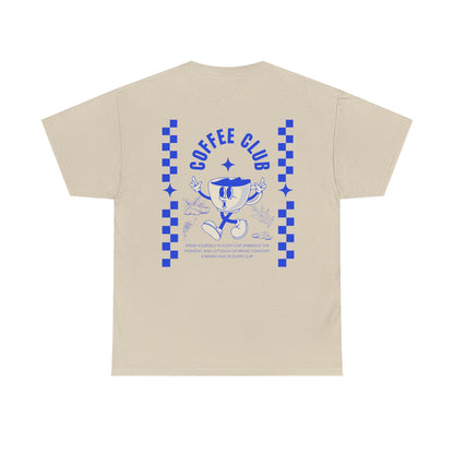 Coffee Club Cotton T-Shirt – Casual Graphic Tee, Coffee Lover Gift, Everyday Comfort - Wolf Aura Co