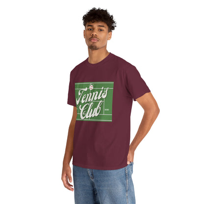 Tennis Print Tee – Unisex Cotton T-Shirt for Sports Lovers - Wolf Aura Co