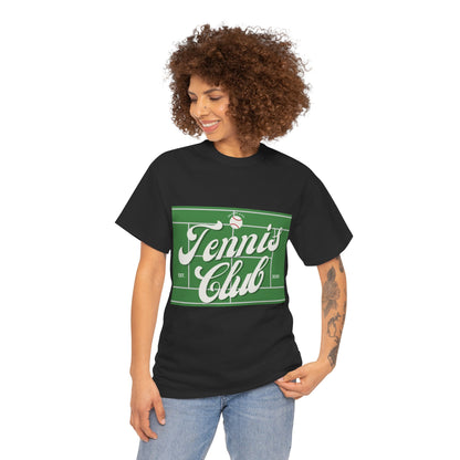 Tennis Print Tee - Unisex Cotton Tshirt for Sports Lovers