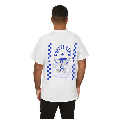 Coffee Club Cotton T-Shirt – Casual Graphic Tee, Coffee Lover Gift, Everyday Comfort - Wolf Aura Co