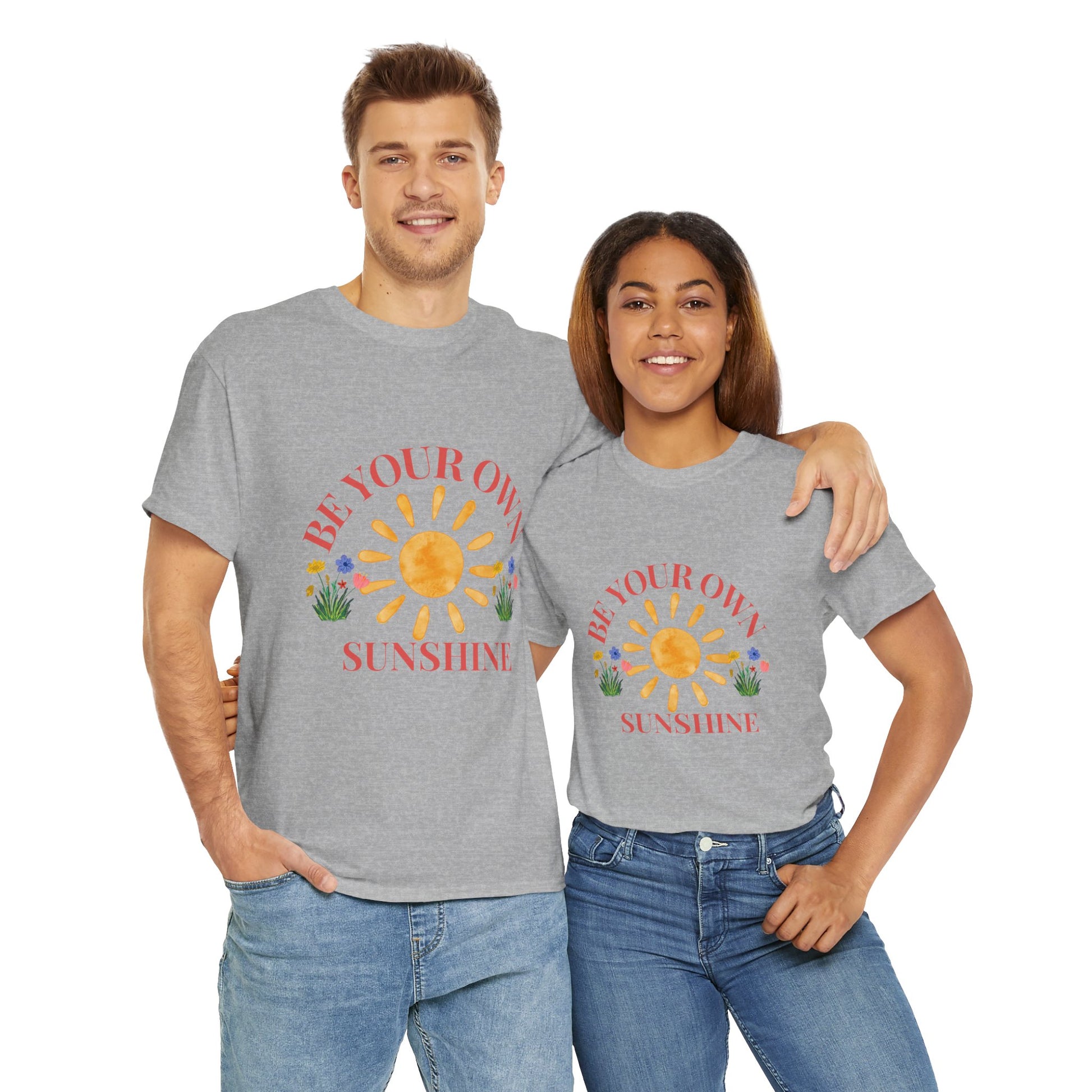 Be Your Own Sunshine Cotton T-Shirt – Positive Graphic Tee, Everyday Casual Wear, Uplifting Gift - Wolf Aura Co