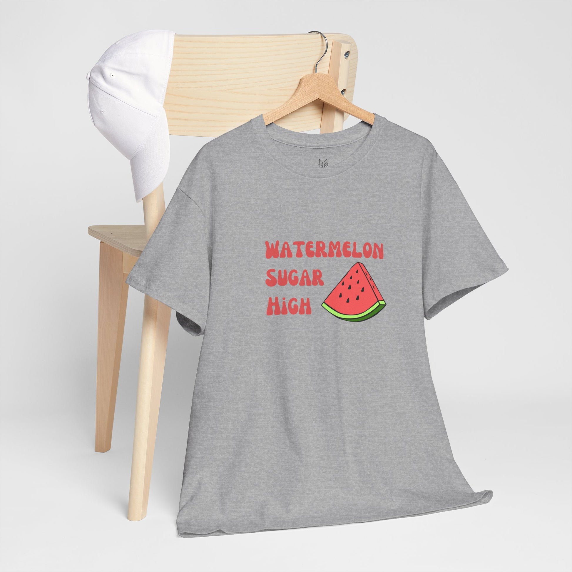 Watermelon Print Cotton T-Shirt | Cute Summer Tee, Fruit Graphic Shirt, Casual Everyday Wear - Wolf Aura Co