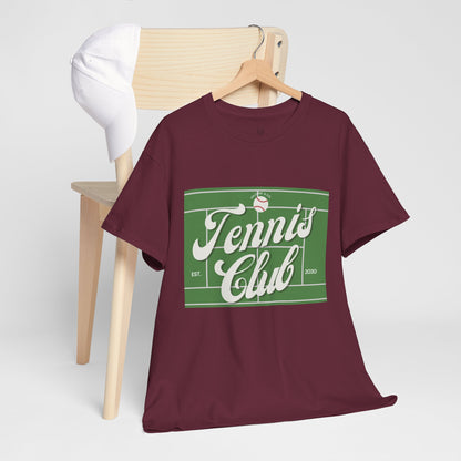 Tennis Print Tee – Unisex Cotton T-Shirt for Sports Lovers - Wolf Aura Co