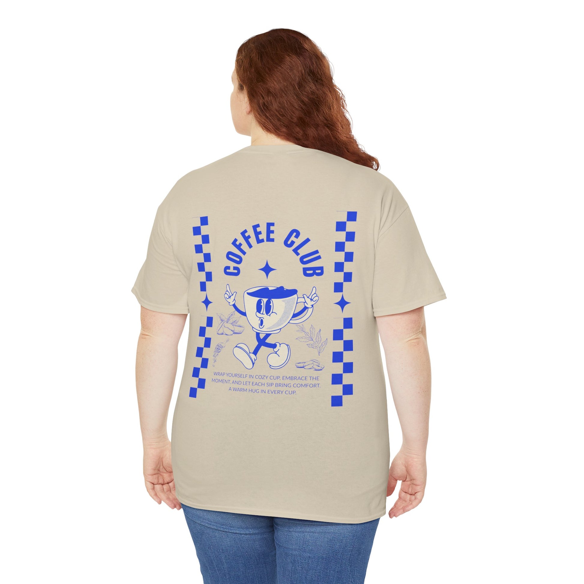 Coffee Club Cotton T-Shirt – Casual Graphic Tee, Coffee Lover Gift, Everyday Comfort - Wolf Aura Co