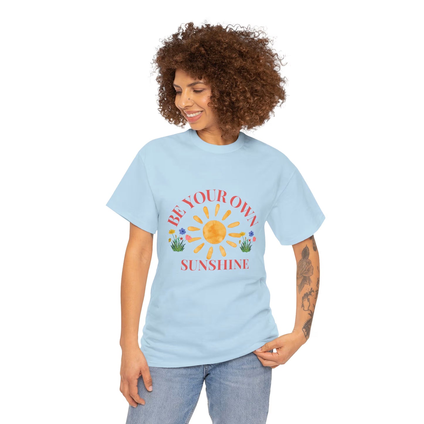 Be Your Own Sunshine Cotton T-Shirt – Positive Graphic Tee, Everyday Casual Wear, Uplifting Gift