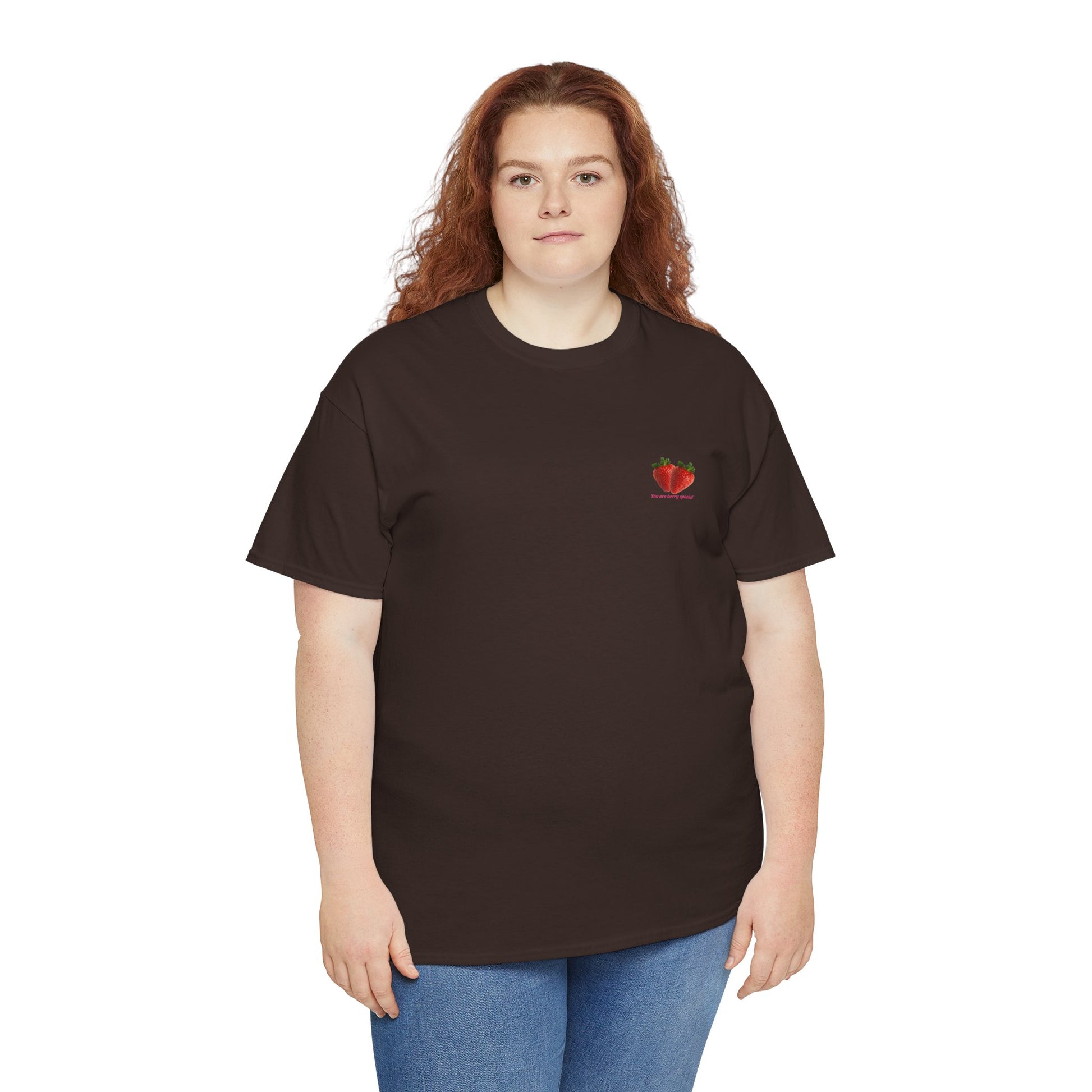 Strawberry Print Casual T-Shirt | Cute Graphic Tee, Everyday Comfort, Fruit-Inspired Fashion - Wolf Aura Co