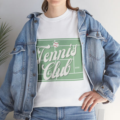 Tennis Print Tee - Unisex Cotton Tshirt for Sports Lovers
