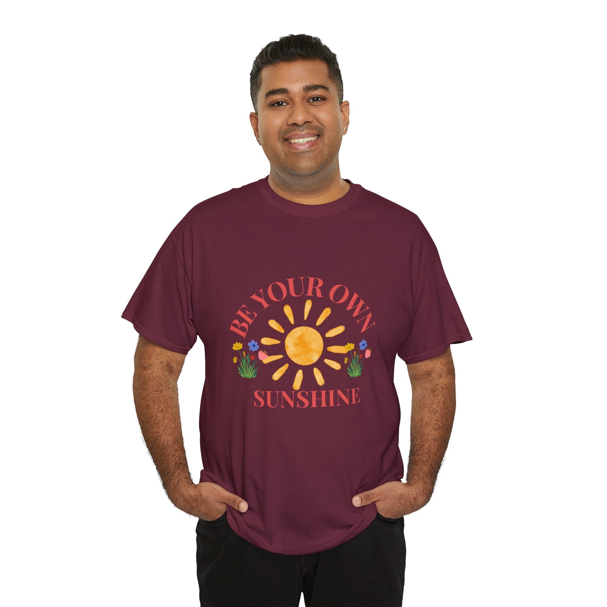 Be Your Own Sunshine Cotton T-Shirt – Positive Graphic Tee, Everyday Casual Wear, Uplifting Gift - Wolf Aura Co