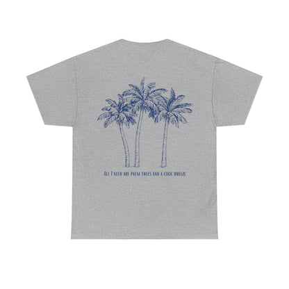 Palm Tree Print Cotton T-Shirt