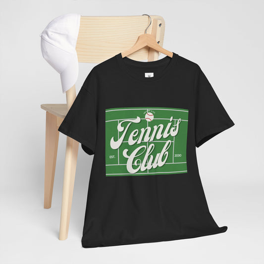 Tennis Print Tee – Unisex Cotton T-Shirt for Sports Lovers - Wolf Aura Co