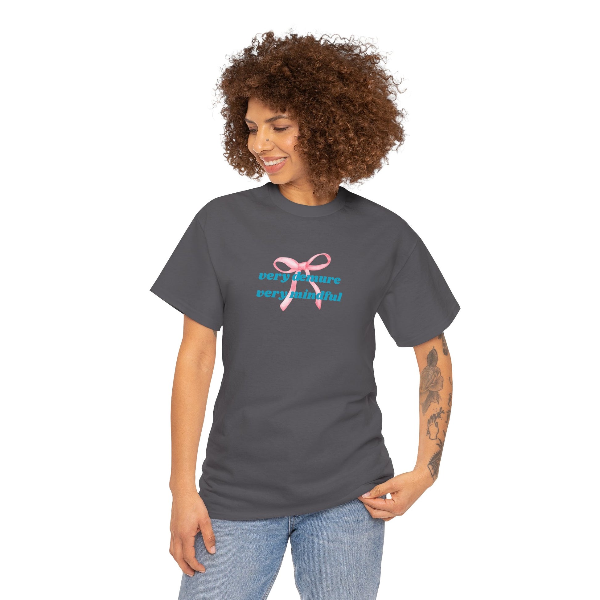 Very Demure, Very Mindful Print Tee – Cozy & Stylish - Wolf Aura Co