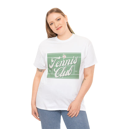 Tennis Print Tee – Unisex Cotton T-Shirt for Sports Lovers - Wolf Aura Co