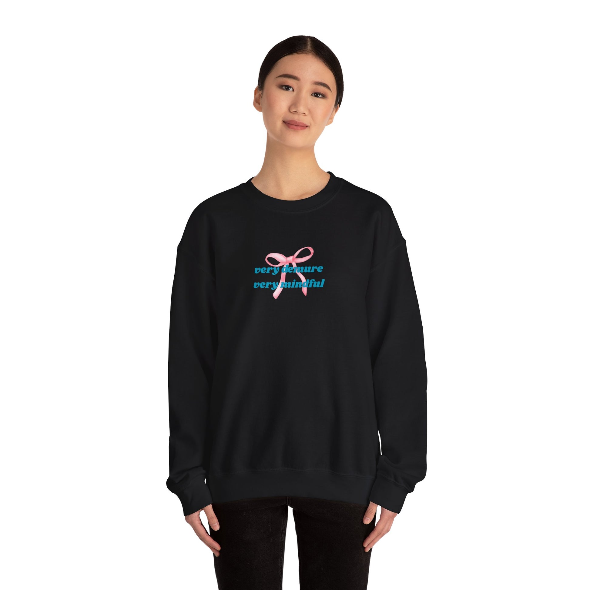Very Demure, Very Mindful Print Sweatshirt – Cozy & Chic - Wolf Aura Co