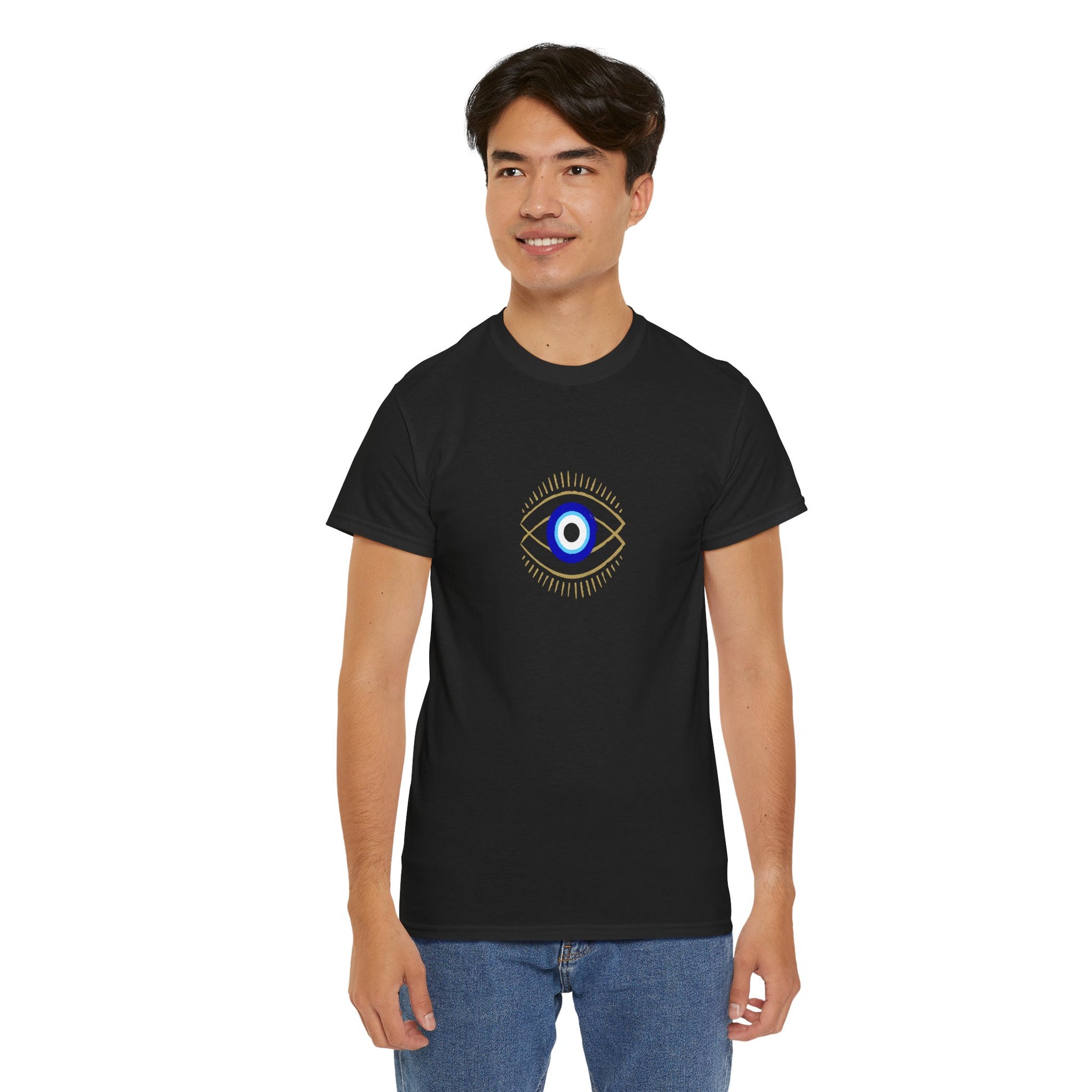 Evil Eye Graphic Tee – Unisex Casual Cotton T-Shirt | Protect Your Energy Shirt, Positive Vibes Apparel, Spiritual Gift - Wolf Aura Co