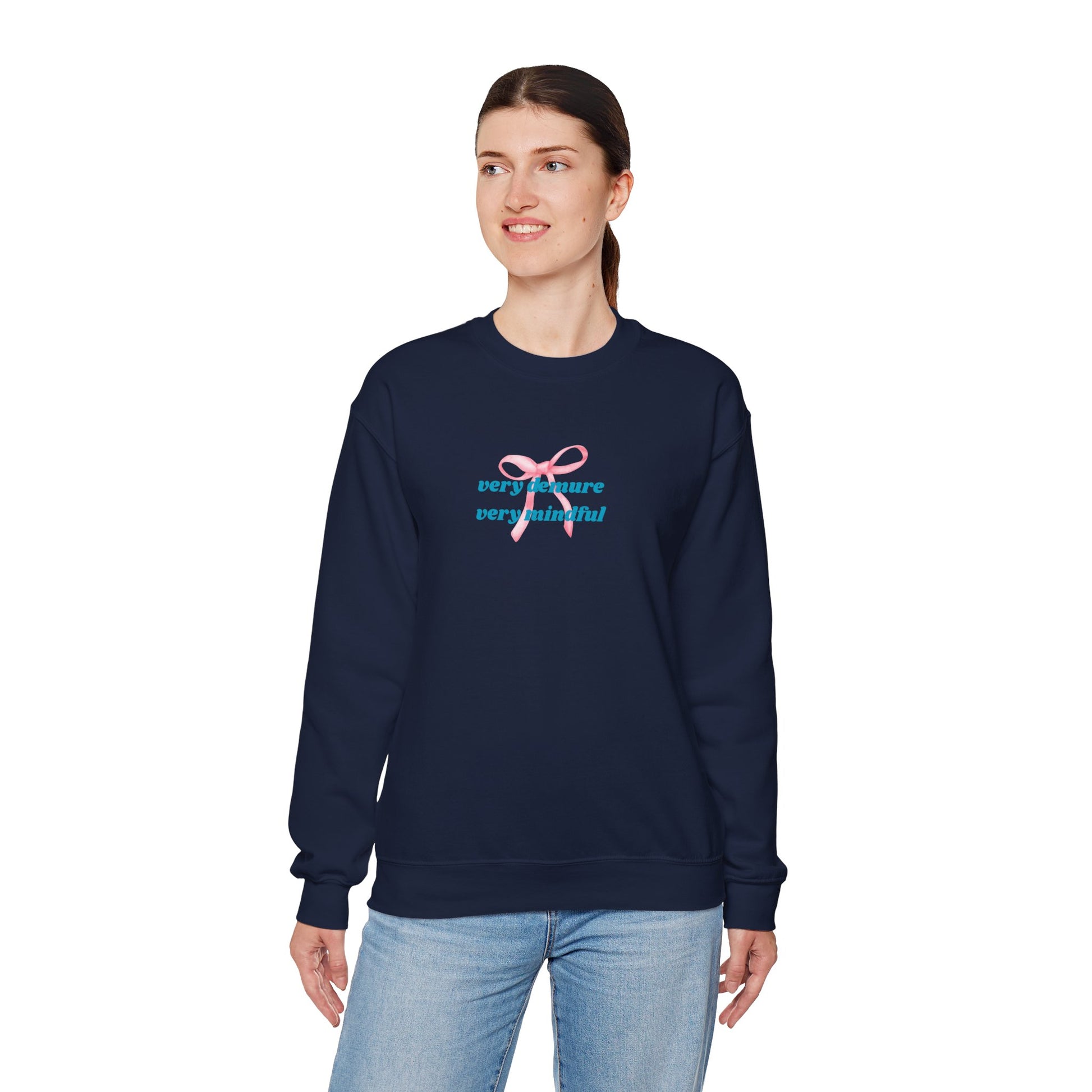 Very Demure, Very Mindful Print Sweatshirt – Cozy & Chic - Wolf Aura Co