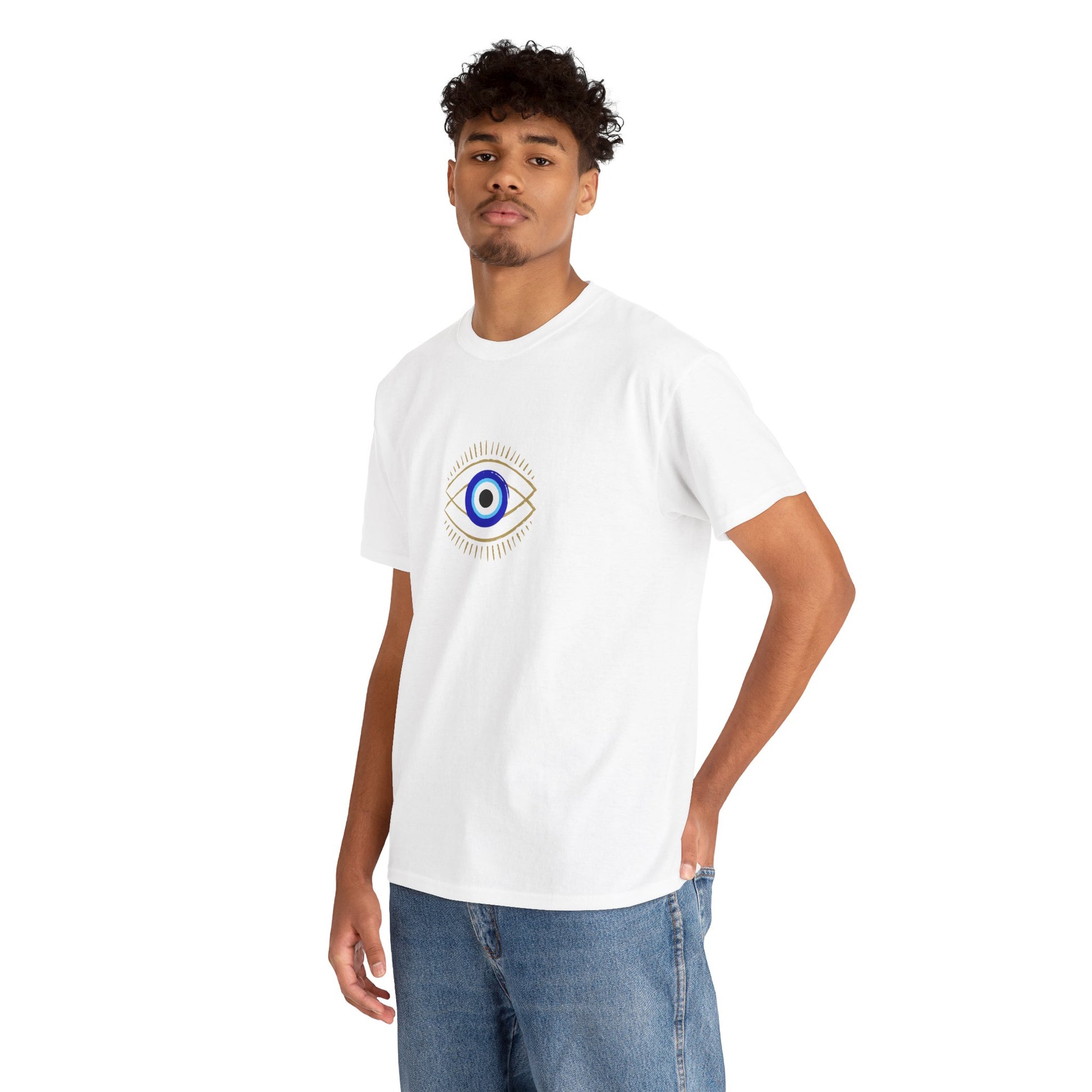 Evil Eye Graphic Tee – Unisex Casual Cotton T-Shirt | Protect Your Energy Shirt, Positive Vibes Apparel, Spiritual Gift - Wolf Aura Co