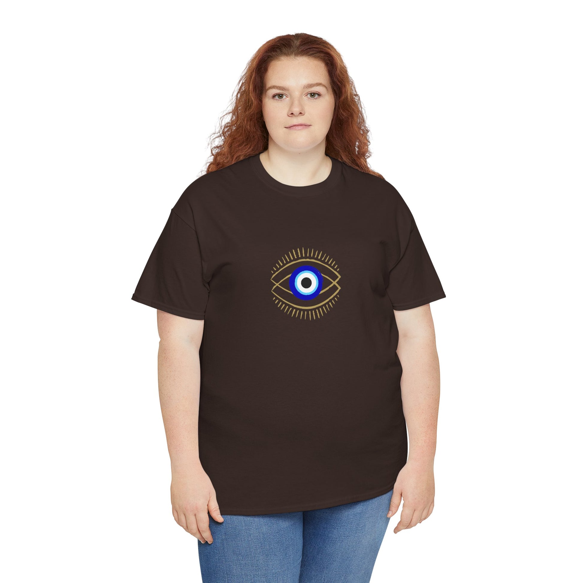 Evil Eye Graphic Tee – Unisex Casual Cotton T-Shirt | Protect Your Energy Shirt, Positive Vibes Apparel, Spiritual Gift - Wolf Aura Co