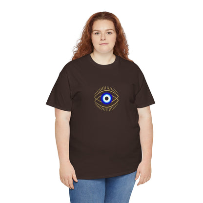 Evil Eye Graphic Tee – Unisex Casual Cotton T-Shirt | Protect Your Energy Shirt, Positive Vibes Apparel, Spiritual Gift - Wolf Aura Co