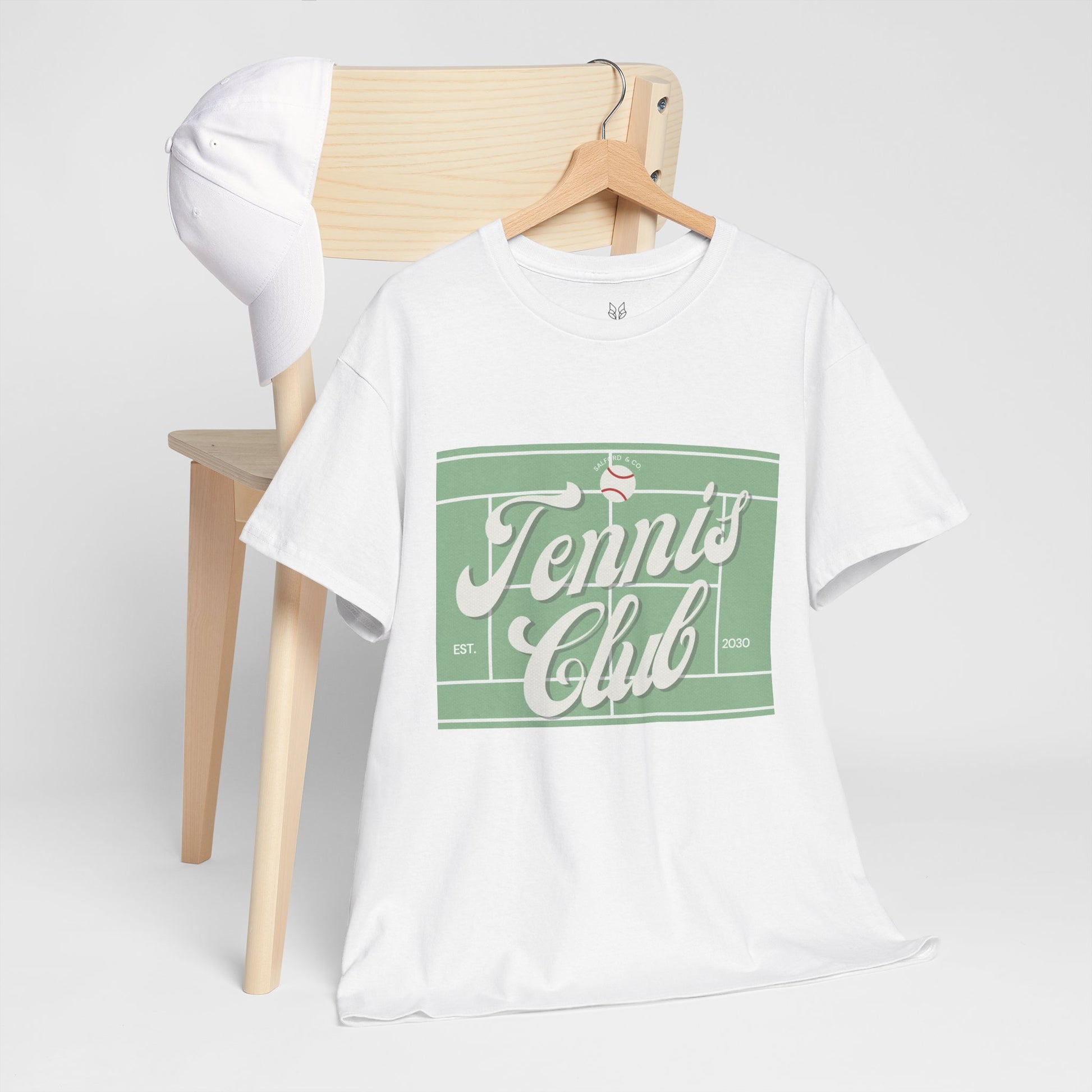 Tennis Print Tee – Unisex Cotton T-Shirt for Sports Lovers - Wolf Aura Co