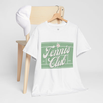 Tennis Print Tee – Unisex Cotton T-Shirt for Sports Lovers - Wolf Aura Co