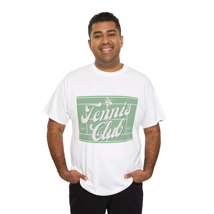 Tennis Print Tee – Unisex Cotton T-Shirt for Sports Lovers - Wolf Aura Co