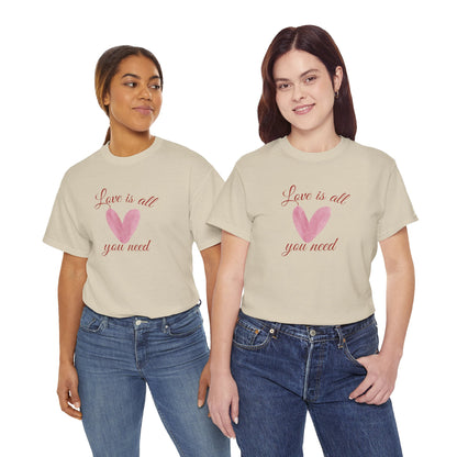 Love Is All You Need Heart Tee — Romantic Valentine’s Day T-Shirt