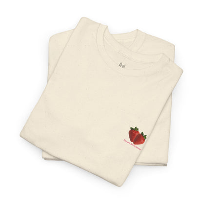 Strawberry Print Casual T-Shirt | Cute Graphic Tee, Everyday Comfort, Fruit-Inspired Fashion - Wolf Aura Co