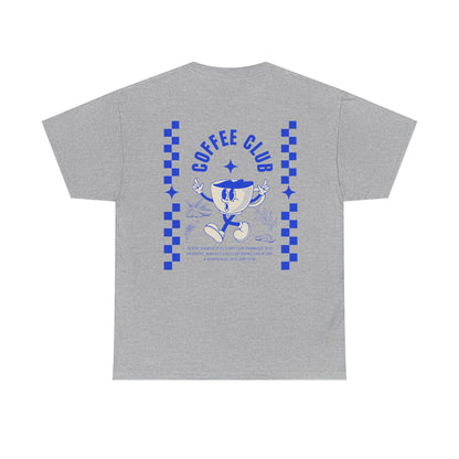 Coffee Club Cotton T-Shirt – Casual Graphic Tee, Coffee Lover Gift, Everyday Comfort - Wolf Aura Co