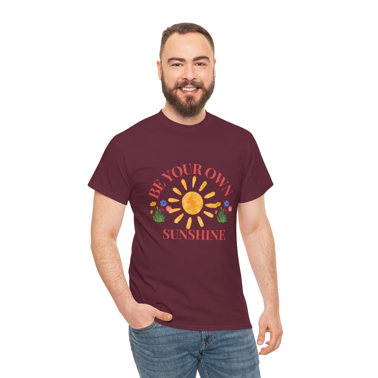 Be Your Own Sunshine Cotton T-Shirt – Positive Graphic Tee, Everyday Casual Wear, Uplifting Gift