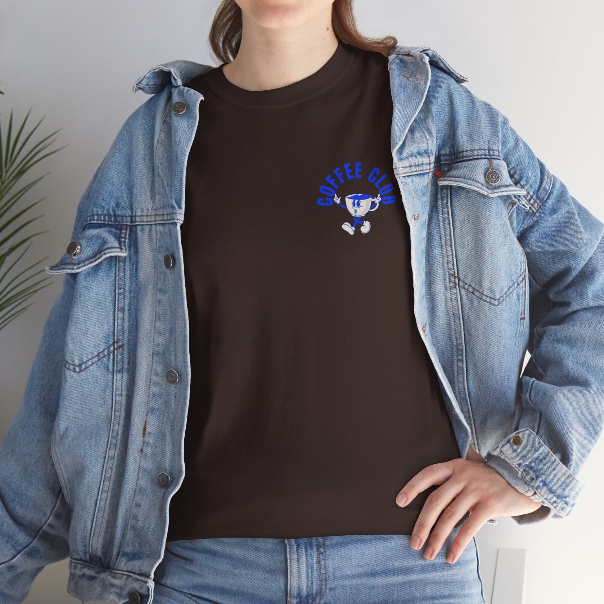 Coffee Club Cotton T-Shirt – Casual Graphic Tee, Coffee Lover Gift, Everyday Comfort - Wolf Aura Co