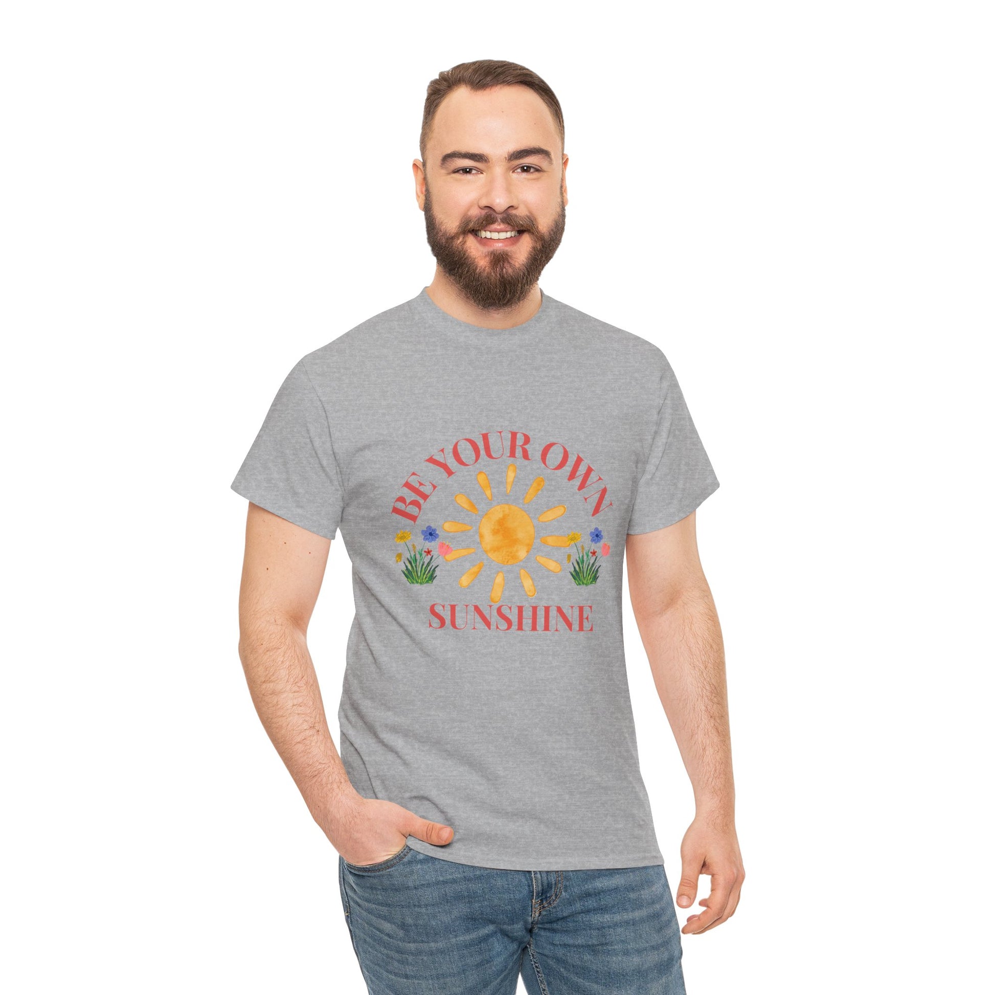 Be Your Own Sunshine Cotton T-Shirt – Positive Graphic Tee, Everyday Casual Wear, Uplifting Gift - Wolf Aura Co