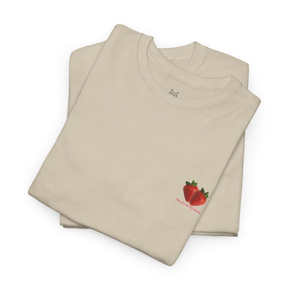Strawberry Print Casual T-Shirt | Cute Graphic Tee, Everyday Comfort, Fruit-Inspired Fashion - Wolf Aura Co