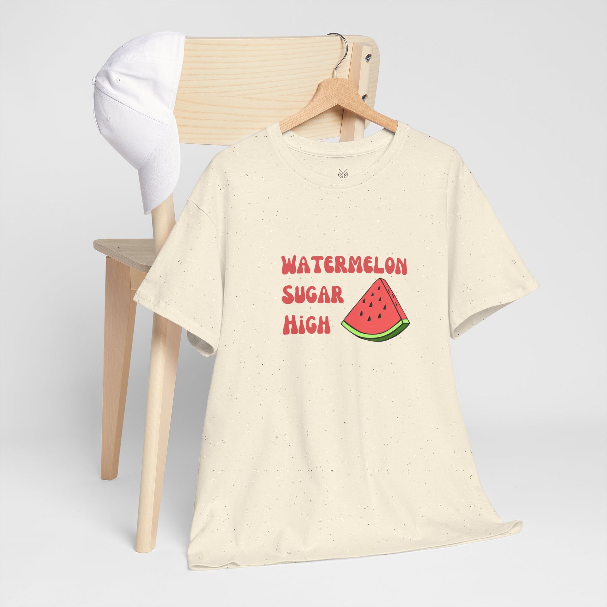 Watermelon Print Cotton T-Shirt | Cute Summer Tee, Fruit Graphic Shirt, Casual Everyday Wear - Wolf Aura Co