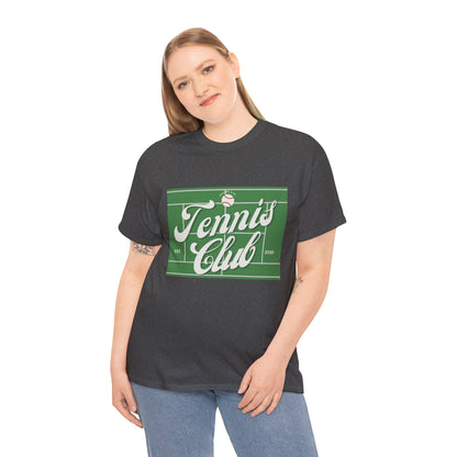 Tennis Print Tee – Unisex Cotton T-Shirt for Sports Lovers - Wolf Aura Co
