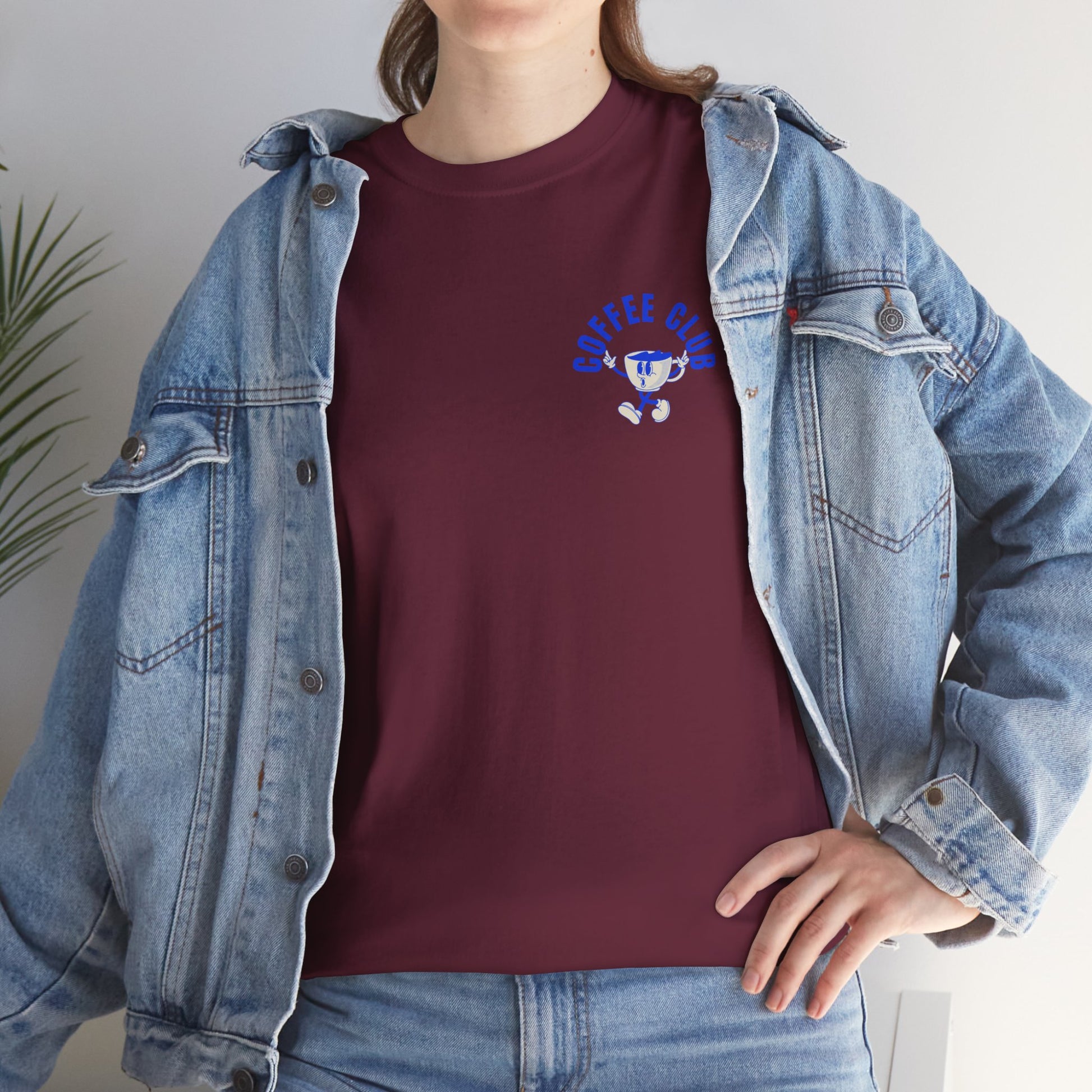 Coffee Club Cotton T-Shirt – Casual Graphic Tee, Coffee Lover Gift, Everyday Comfort - Wolf Aura Co