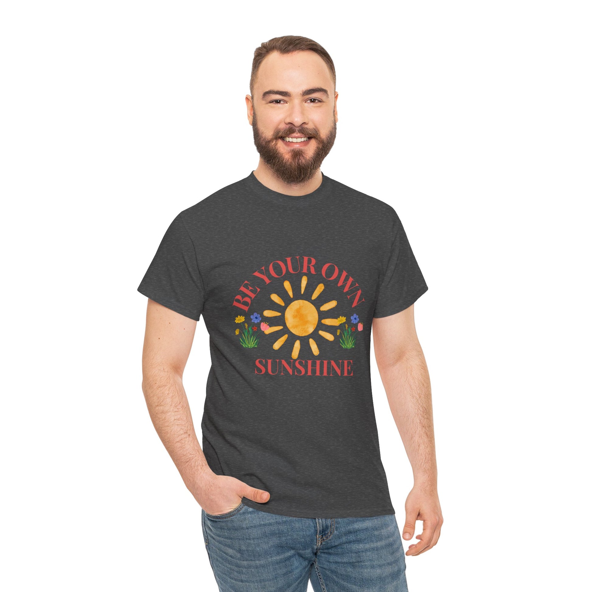 Be Your Own Sunshine Cotton T-Shirt – Positive Graphic Tee, Everyday Casual Wear, Uplifting Gift - Wolf Aura Co