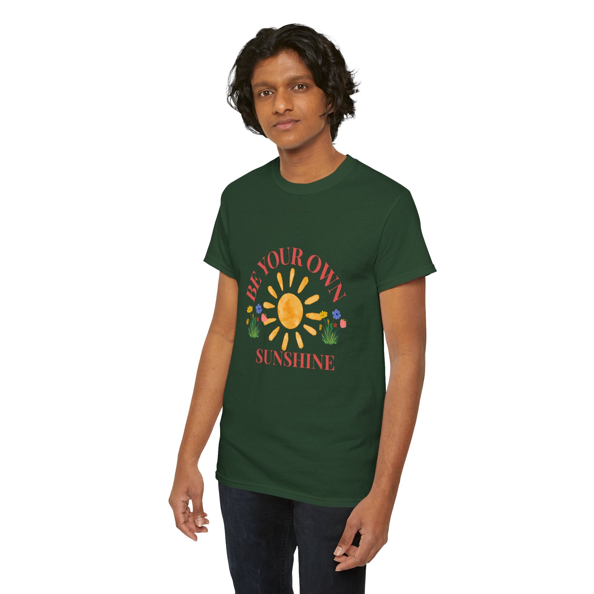 Be Your Own Sunshine Cotton T-Shirt – Positive Graphic Tee, Everyday Casual Wear, Uplifting Gift - Wolf Aura Co