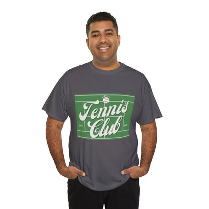 Tennis Print Tee – Unisex Cotton T-Shirt for Sports Lovers - Wolf Aura Co