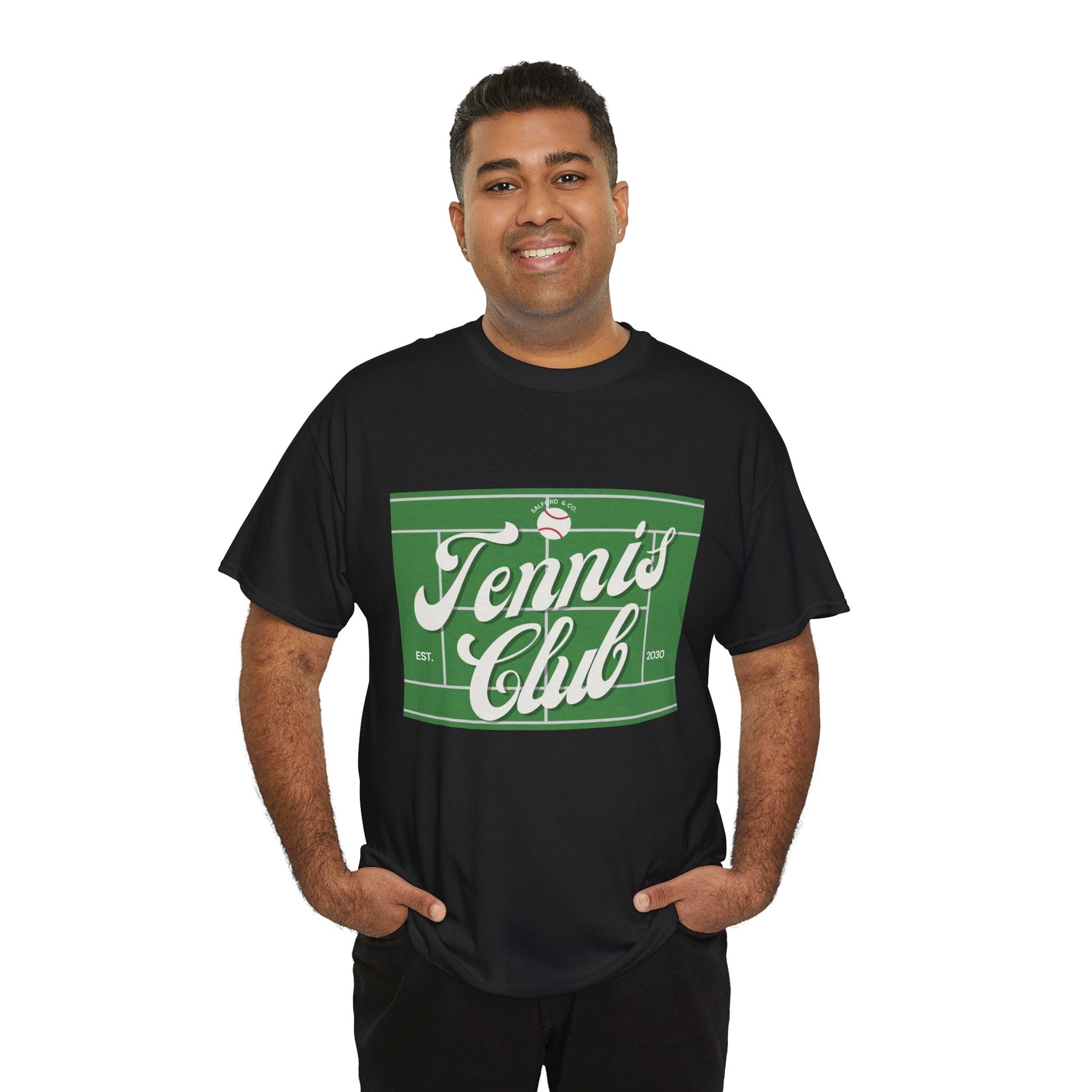 Tennis Print Tee – Unisex Cotton T-Shirt for Sports Lovers - Wolf Aura Co