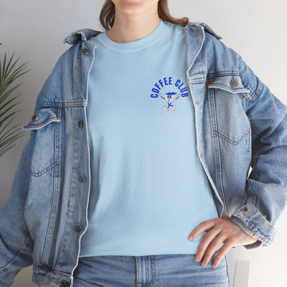 Coffee Club Cotton T-Shirt – Casual Graphic Tee, Coffee Lover Gift, Everyday Comfort - Wolf Aura Co