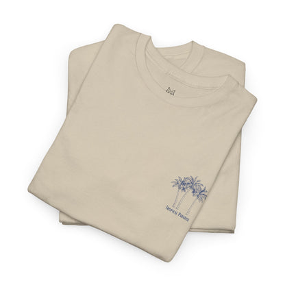 Palm Tree Print Cotton T-Shirt – Casual Summer Tee, Beachwear, Tropical Graphic Shirt, Everyday Comfort - Wolf Aura Co