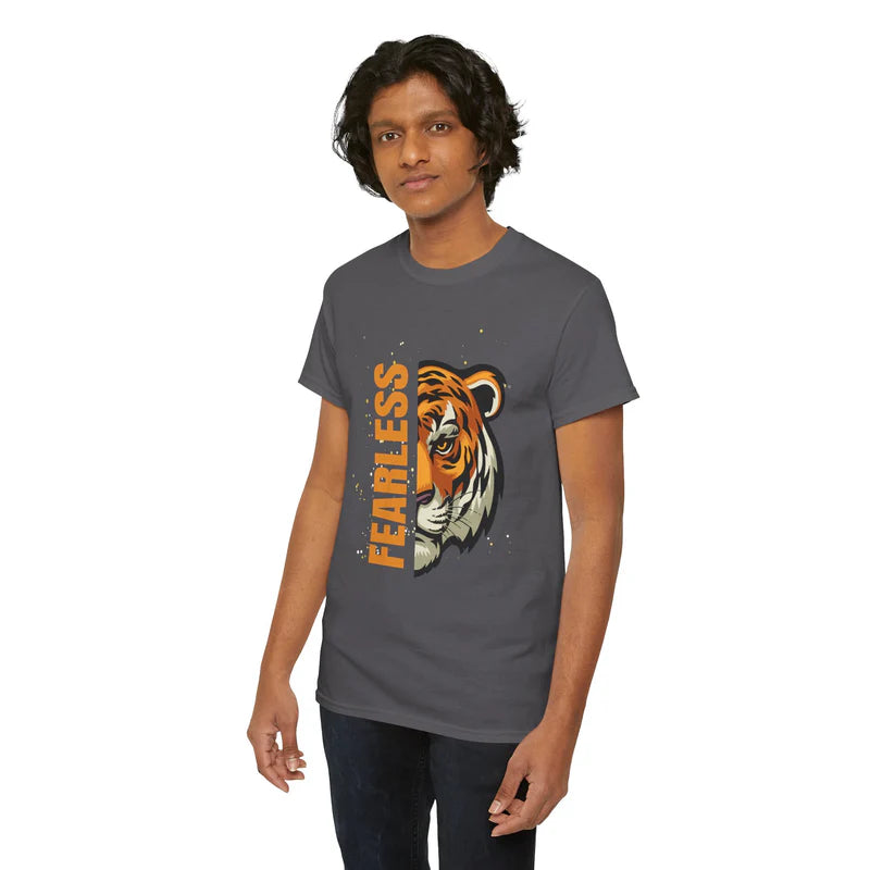 Fearless Tiger Unisex Tee – Inspirational Heavy Cotton T-Shirt