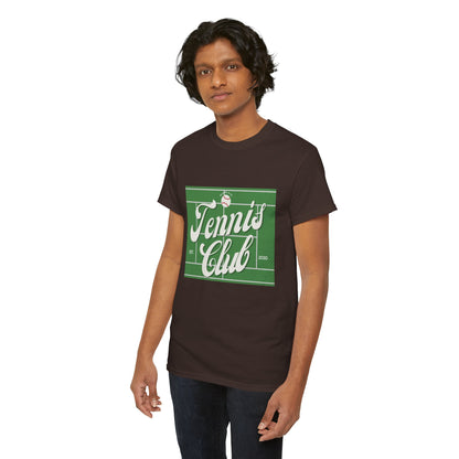 Tennis Print Tee – Unisex Cotton T-Shirt for Sports Lovers - Wolf Aura Co