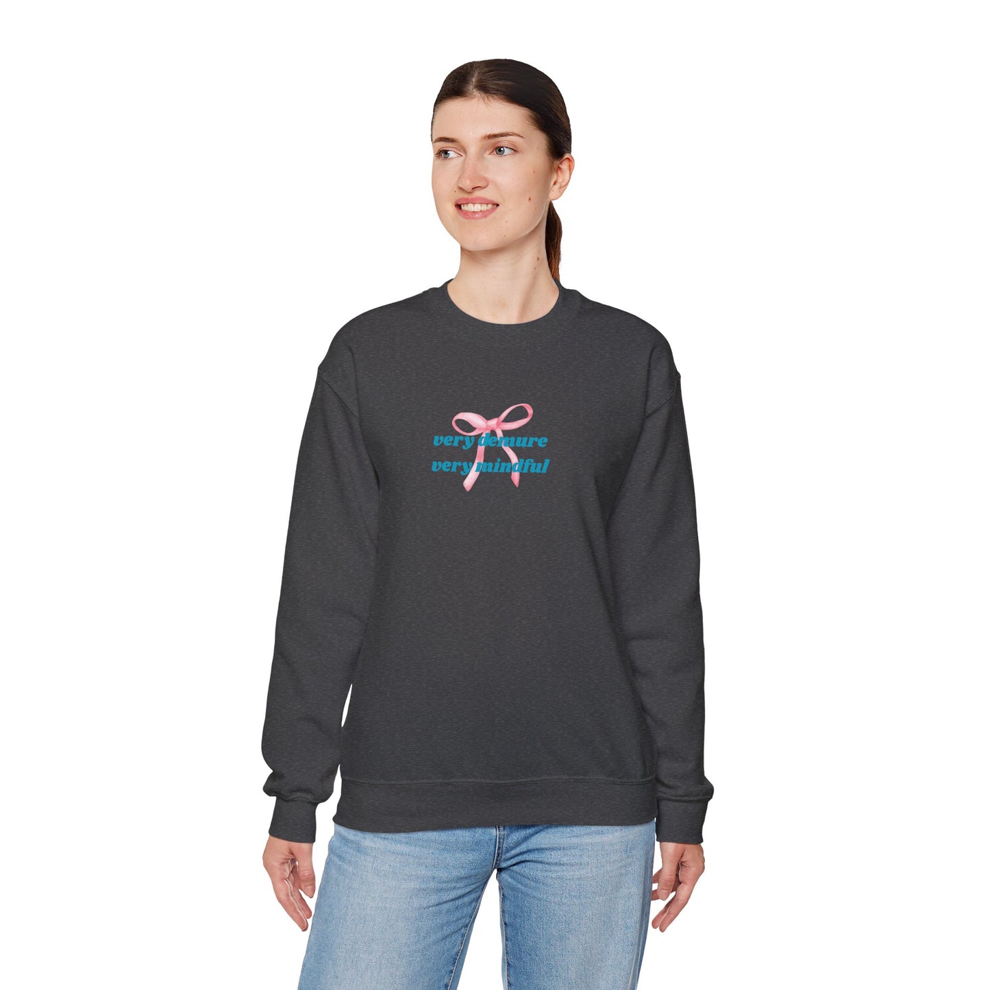 Very Demure, Very Mindful Print Sweatshirt – Cozy & Chic - Wolf Aura Co