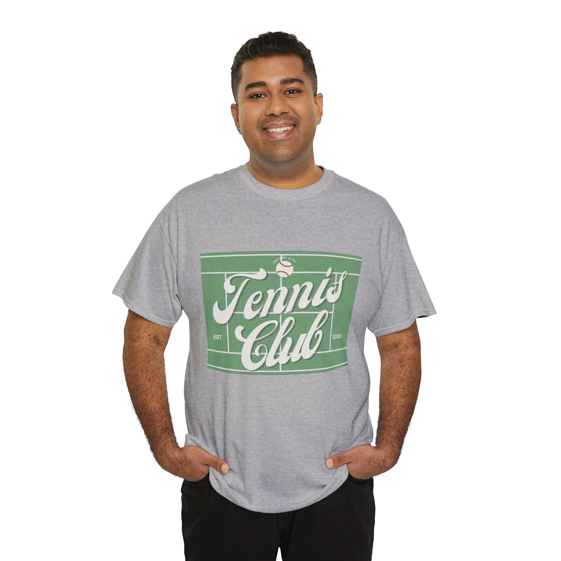 Tennis Print Tee – Unisex Cotton T-Shirt for Sports Lovers - Wolf Aura Co
