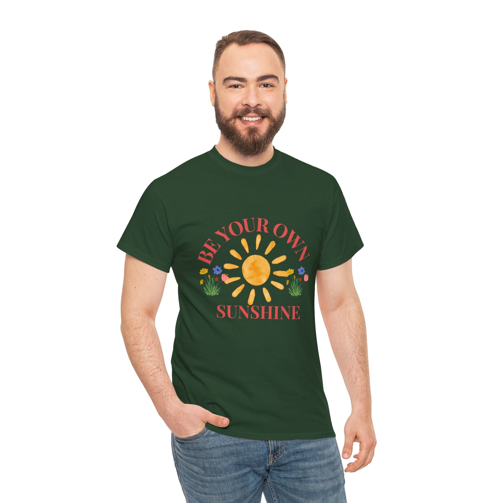 Be Your Own Sunshine Cotton T-Shirt – Positive Graphic Tee, Everyday Casual Wear, Uplifting Gift - Wolf Aura Co
