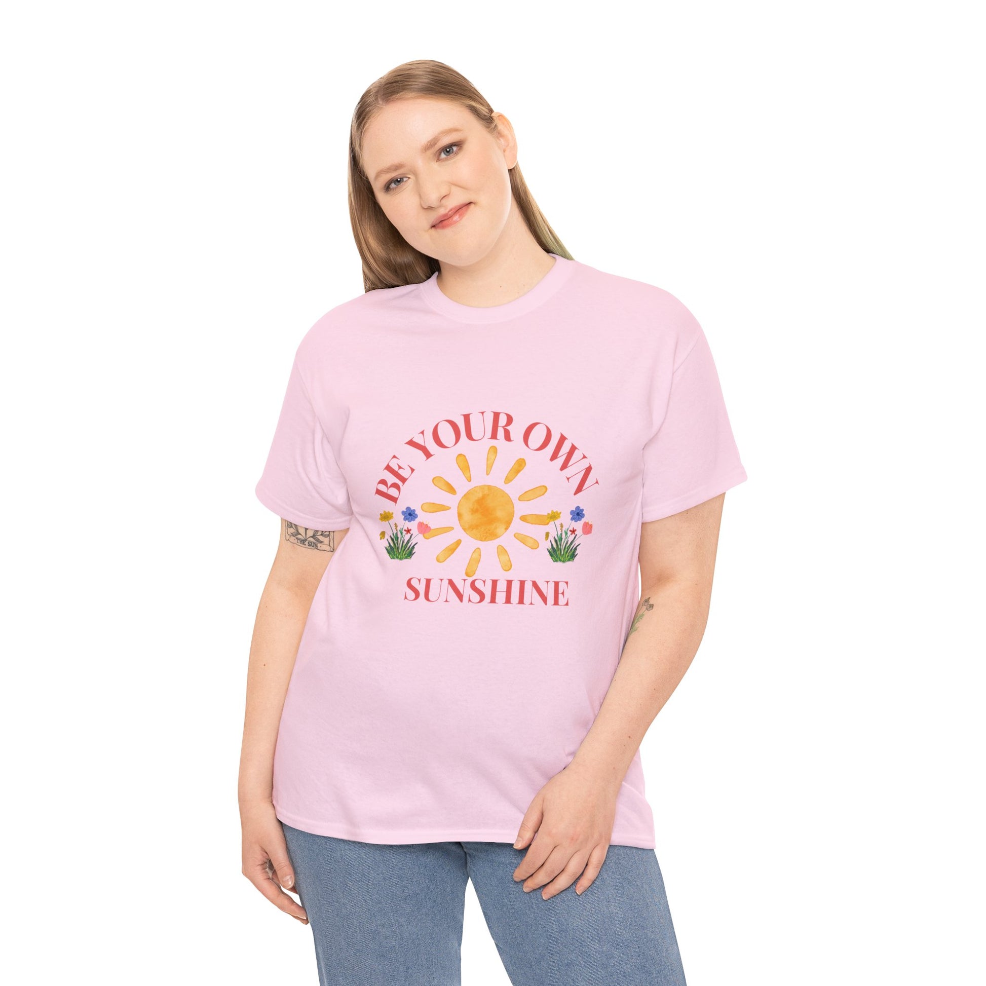 Be Your Own Sunshine Cotton T-Shirt – Positive Graphic Tee, Everyday Casual Wear, Uplifting Gift - Wolf Aura Co