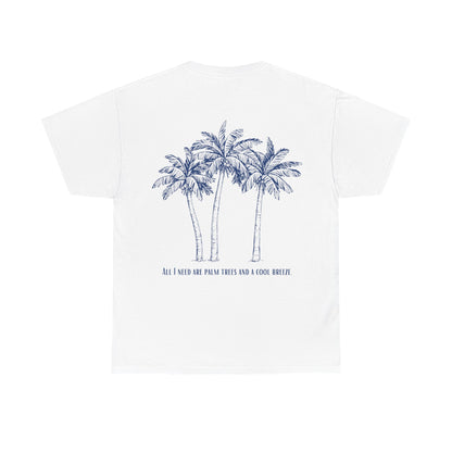 Palm Tree Print Cotton T-Shirt