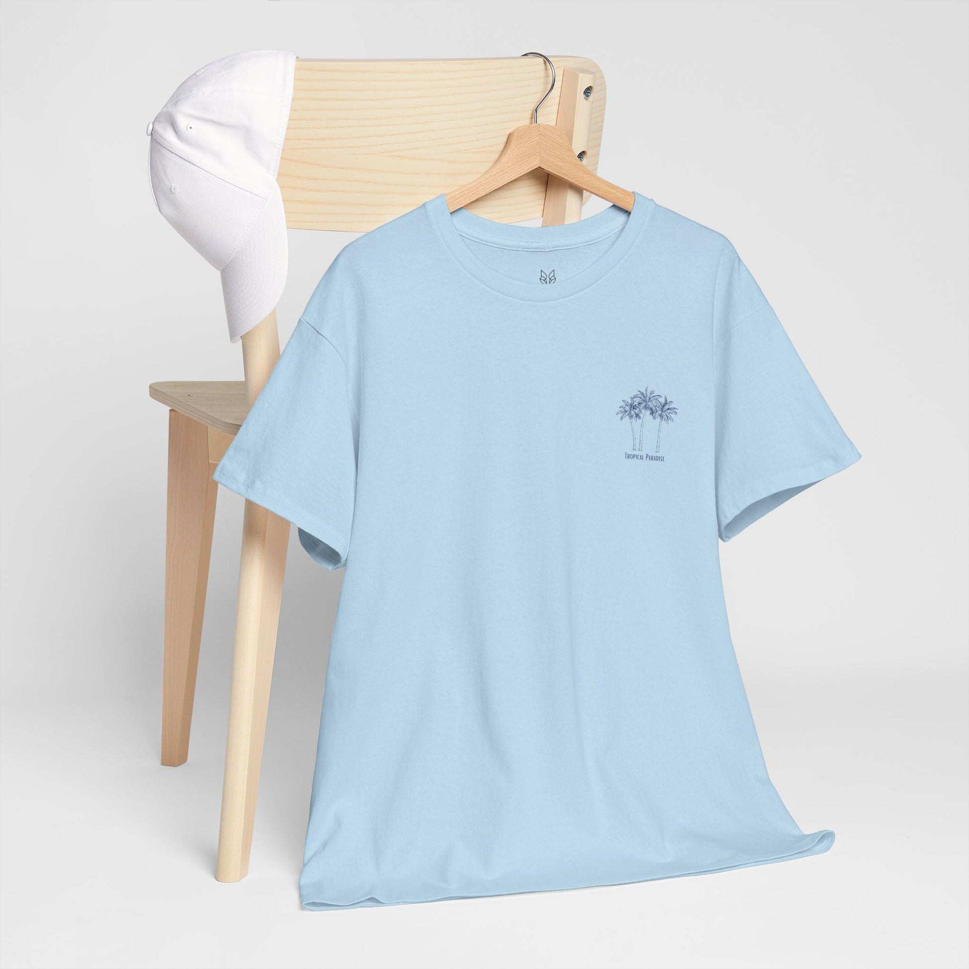 Palm Tree Print Cotton T-Shirt – Casual Summer Tee, Beachwear, Tropical Graphic Shirt, Everyday Comfort - Wolf Aura Co